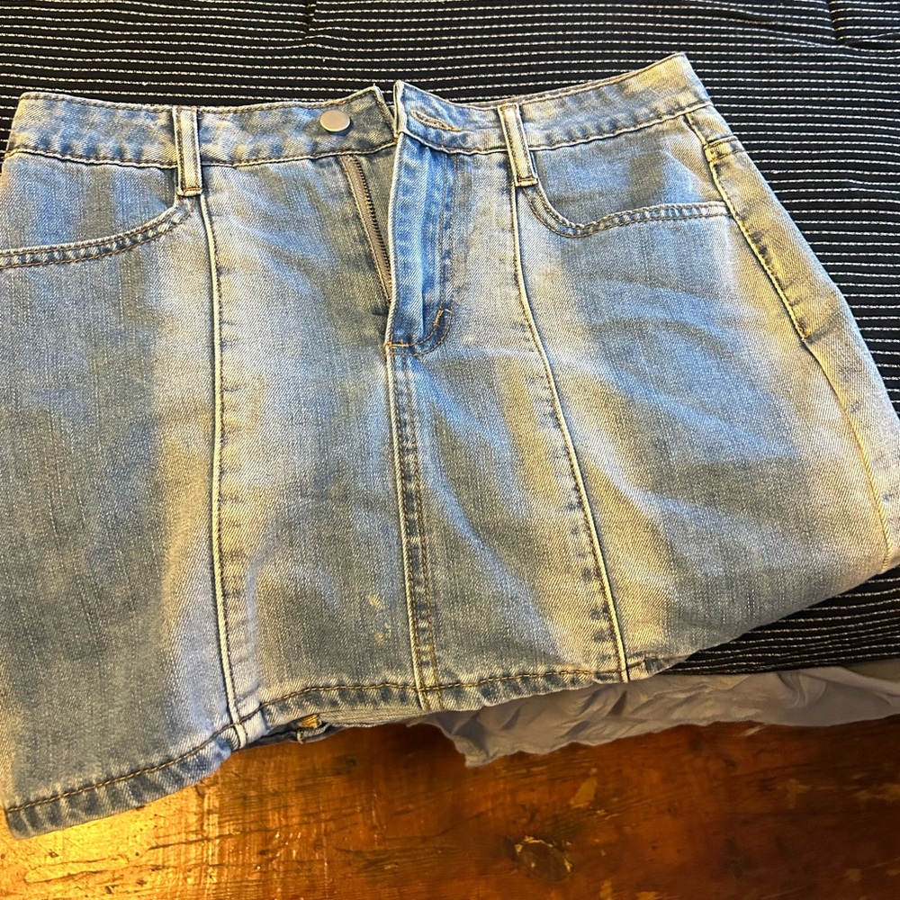 Denim mini skirt